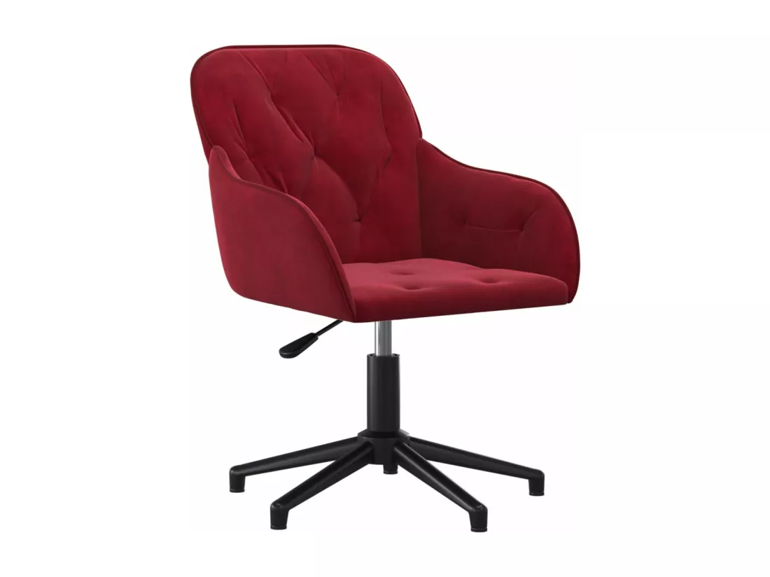 Chaise pivotante de bureau Rouge bordeaux Velours