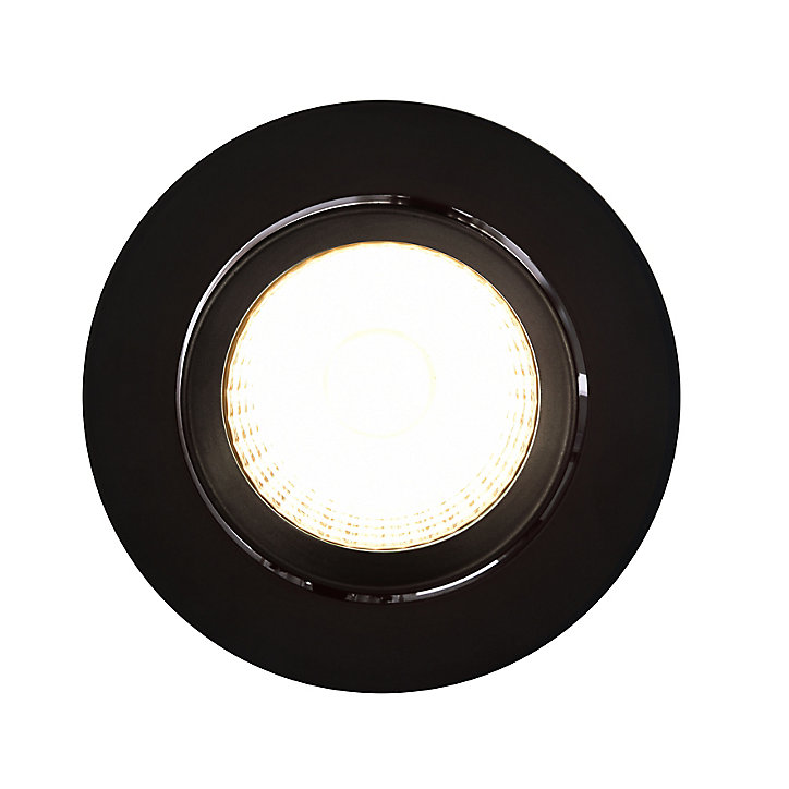 Lot 3 spots encastrable LED intégrée Dorado dimmable Ø8,5cm 380lm IP20 blanc chaud Nordlux noir