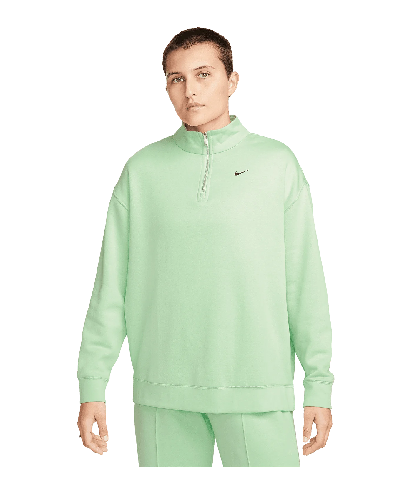 Nike Fleece QZ Sweatshirt Damen Grün Schwarz F376
