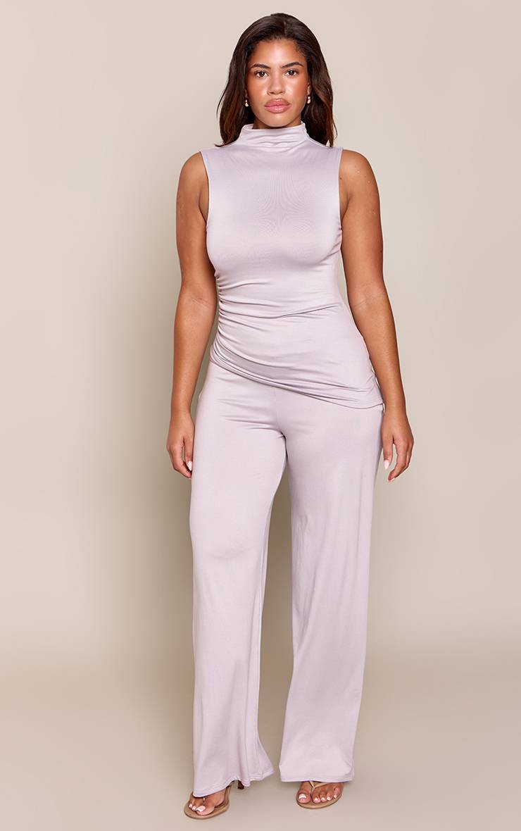 Gris Pantalon Large Shape Toucher Doux Chiné