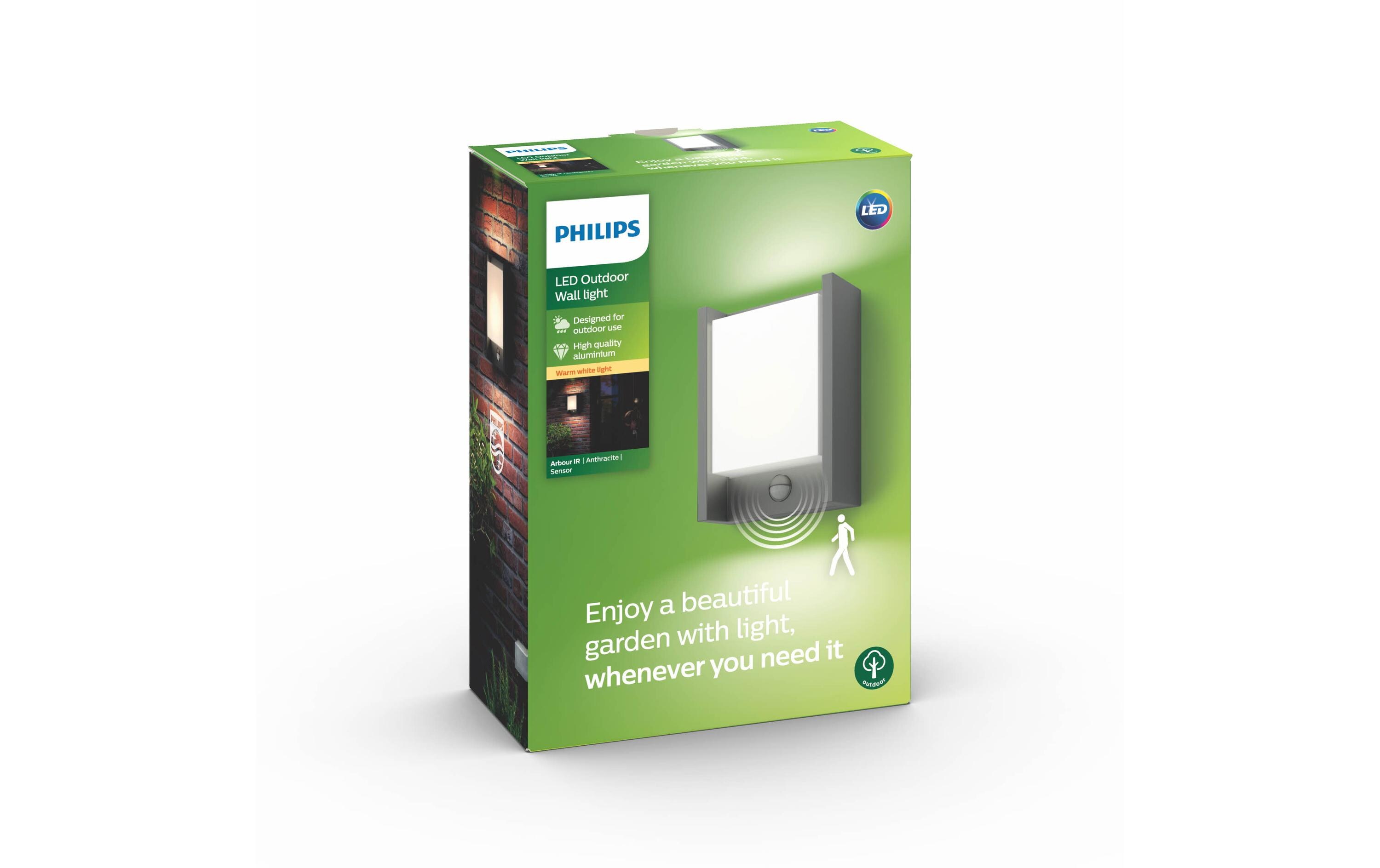 myGarden Wandleuchte Arbour, 600 lm, Anthrazit + SensorWandleuchte für den Aussenbereich, 1x 6 W, LED