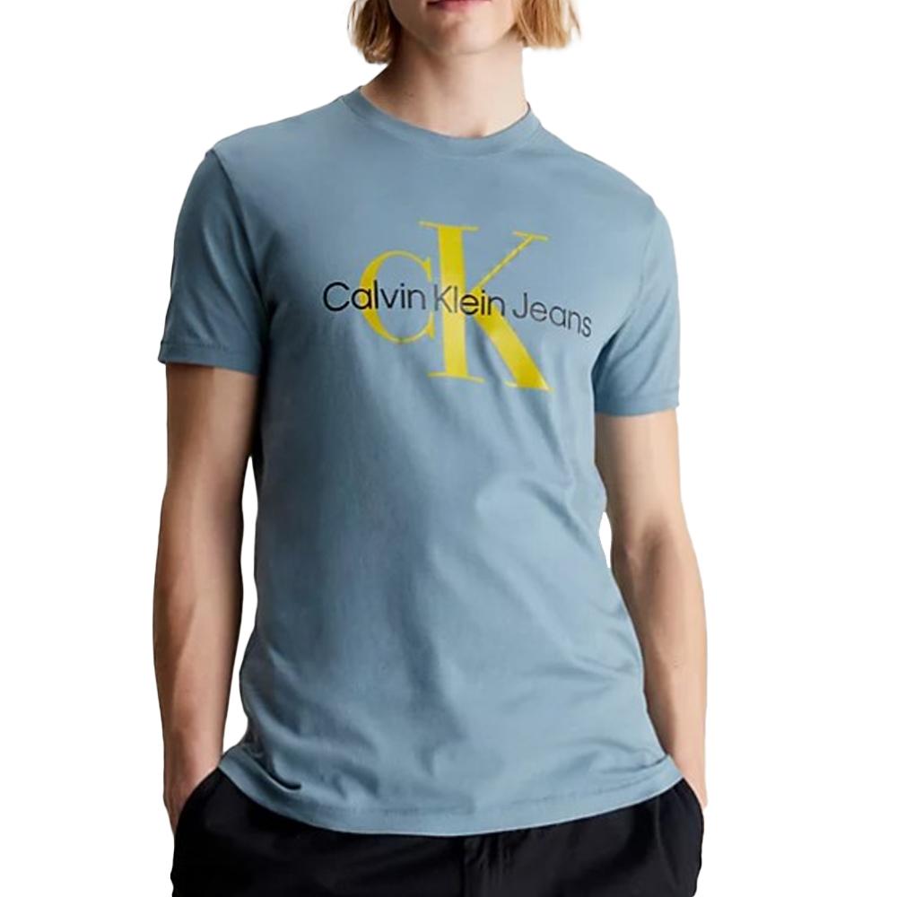 Calvin Klein Jeans T-shirt Bleu/Jaune Homme Calvin Klein Jeans Two Tone Monogram