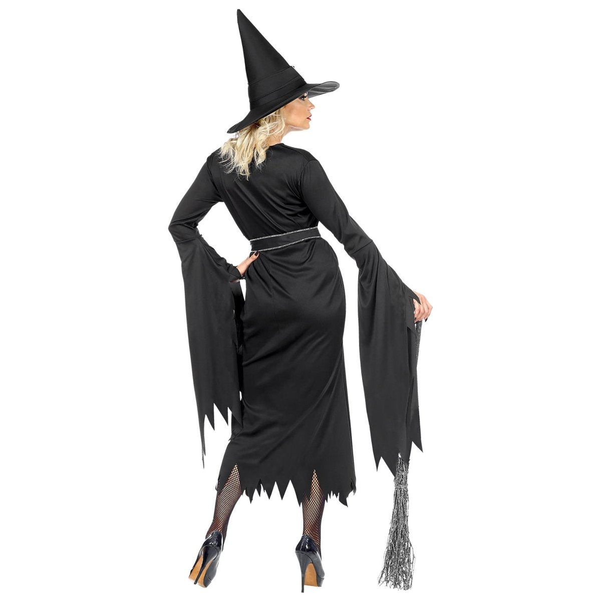 Halloween Jurk Zwart Dames Heks 3 delig
