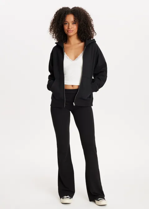 Oversized vest met rits zwart (ZWART)