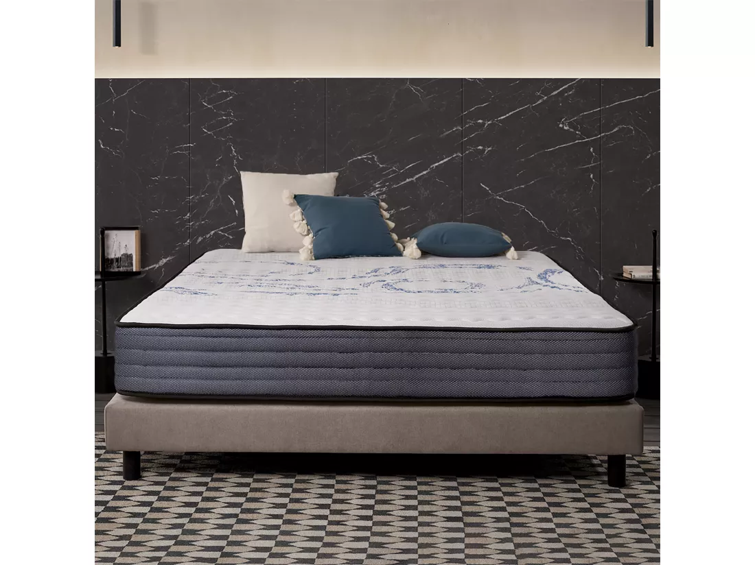 Matelas Perfectsleep 160x200 cm - Mousse HR - Accueil Blue Latex - Très épais 24 cm, Mémoire de forme, Confortable, Face été, hiver - Antibactérien