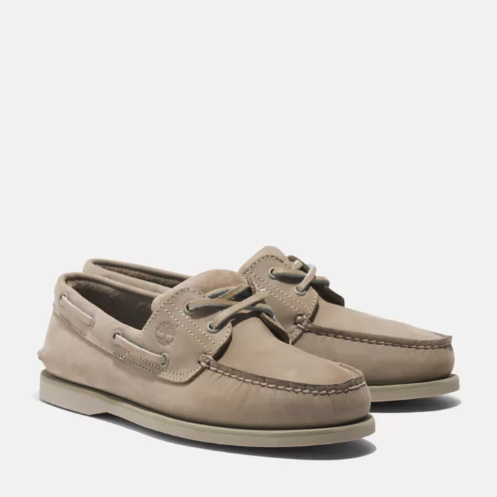 Chaussures bateau classique en cuir pour homme en beige