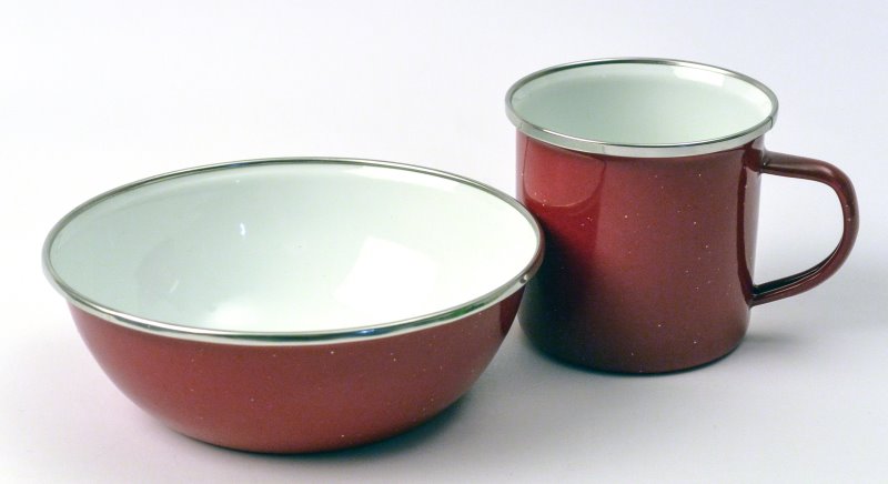 Emaille Schüssel 15 cm rot