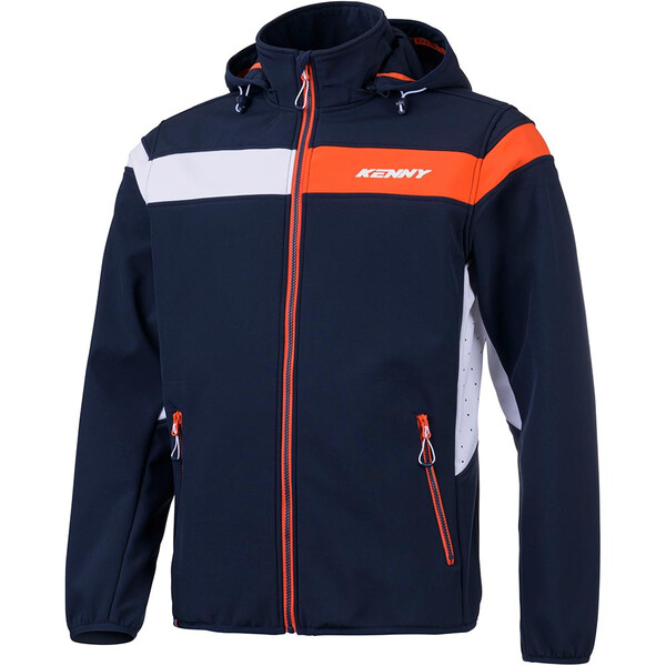Kenny - Veste zippée Softshell Racing Navy / Orange / Blanc