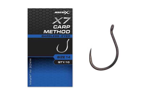 Hameçons sans Ardillon pour Poissons Blancs Matrix X7 Carp Method (10 Pièces)