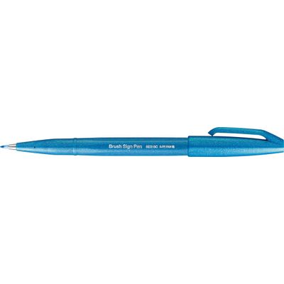 Pentel - Feutre pinceau à pointe souple - bleu ciel