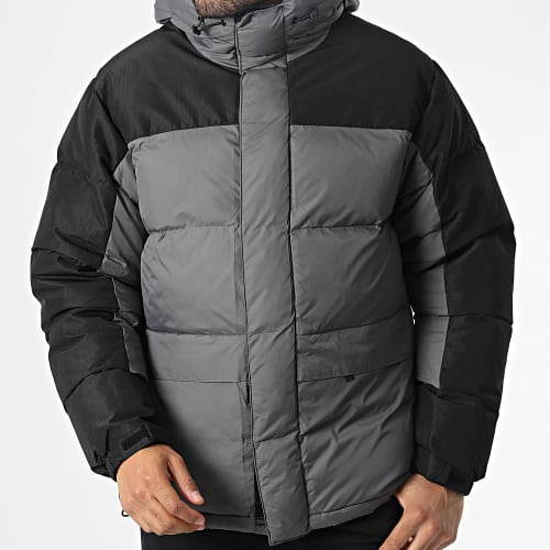 Doudoune Capuche 23107B Gris Anthracite Noir