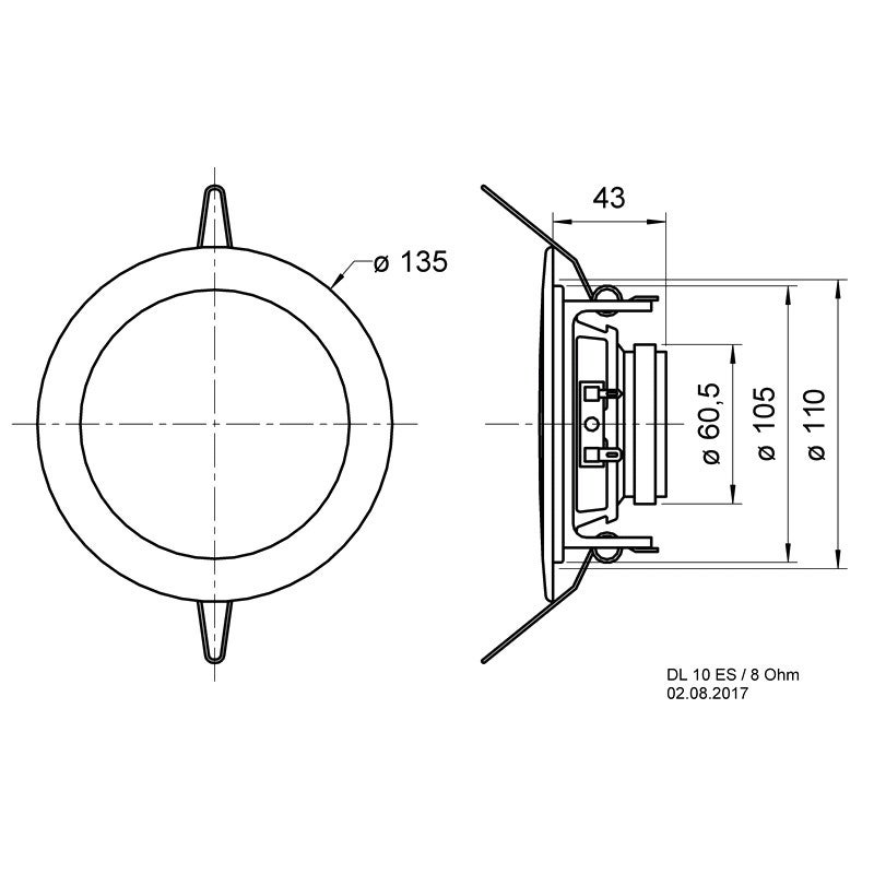Visaton DL 10 ES - 8 Ohm 4 inch plafondluidspreker