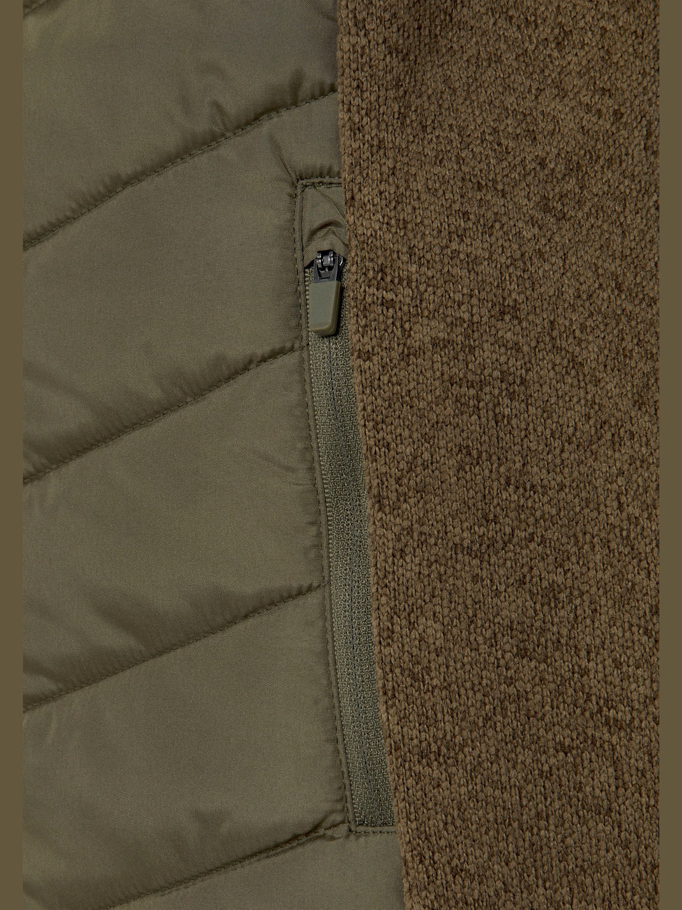 Doudoune manteau matelassé avec tricot polaire doux aux manches