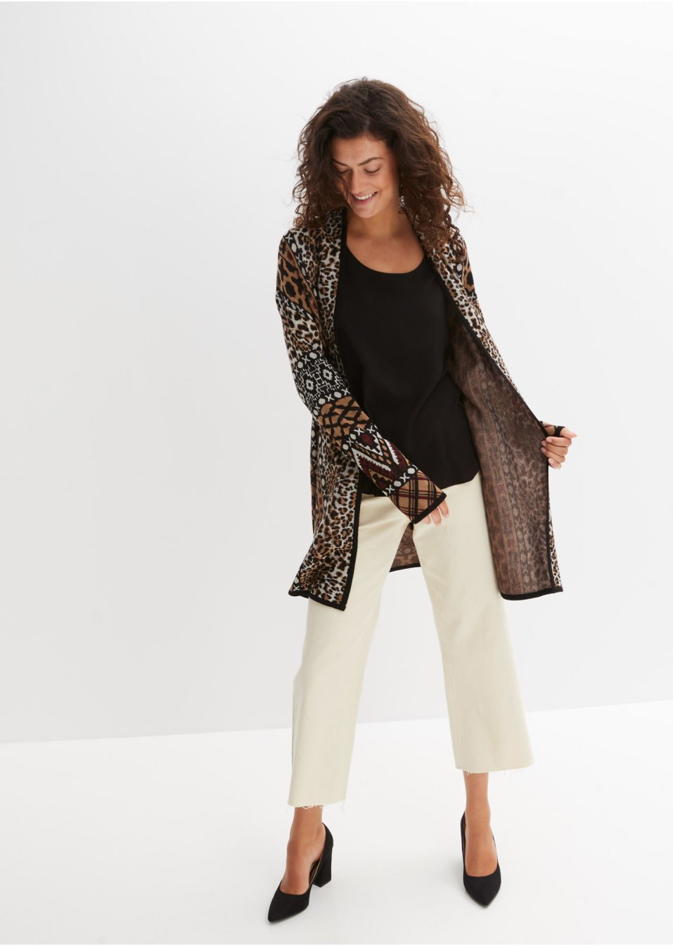 Gilet en maille avec jacquard multi-motifs