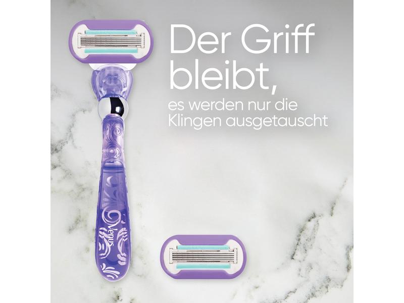 Gillette Venus Rasierer Deluxe Smooth Swirl 3 Stück Damenrasierer mit integriertem Flexiball