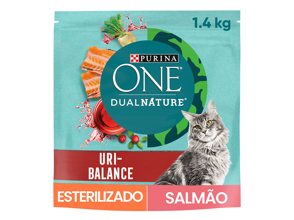 RAÇÃO PARA GATO PURINA ONE DUAL NATURE ESTERILIZADO SALMÃO 1.4KG