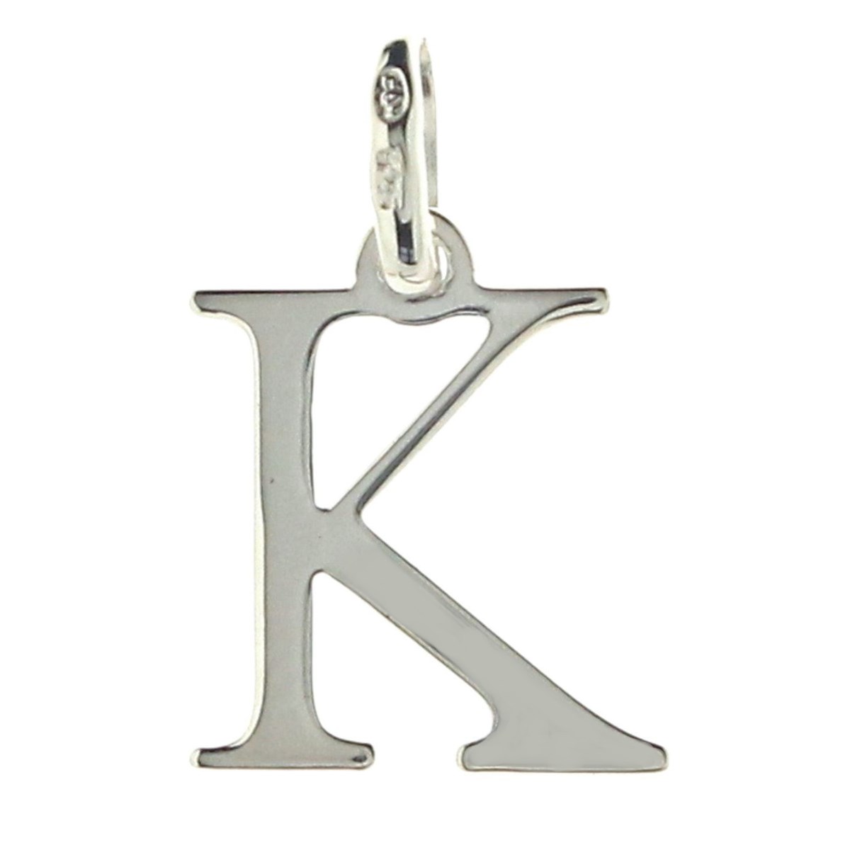 Pendentif Initiale simple lettre k en argent 925°/00