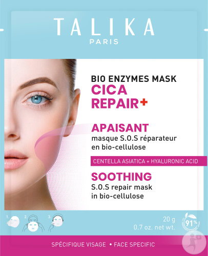 Talika Cica Repair+ Masque SOS Réparateur Apaisant En Bio-Cellulose 20g