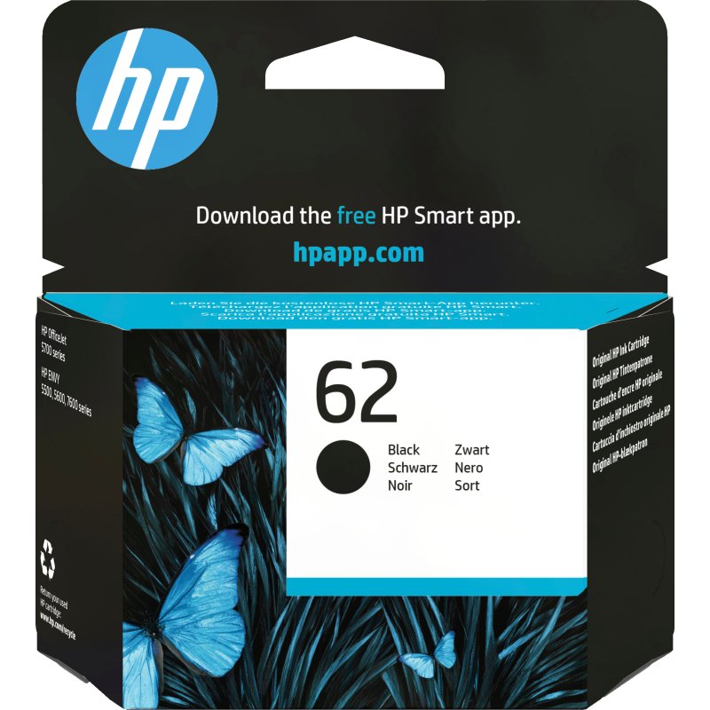 HP 62 cartouche d'encre noire authentique