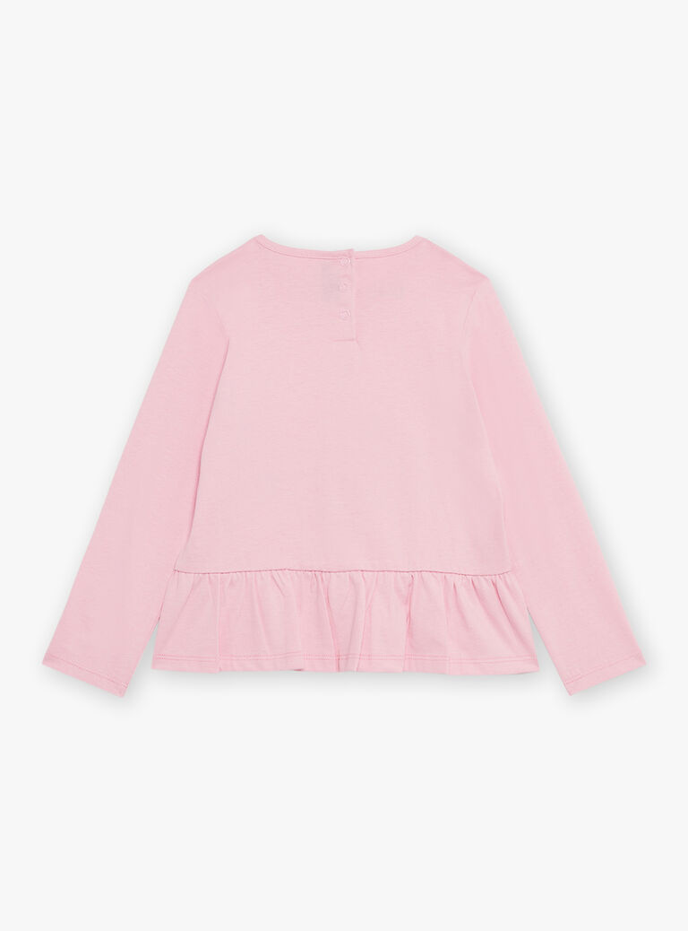T-shirt rose barbapapa à volants