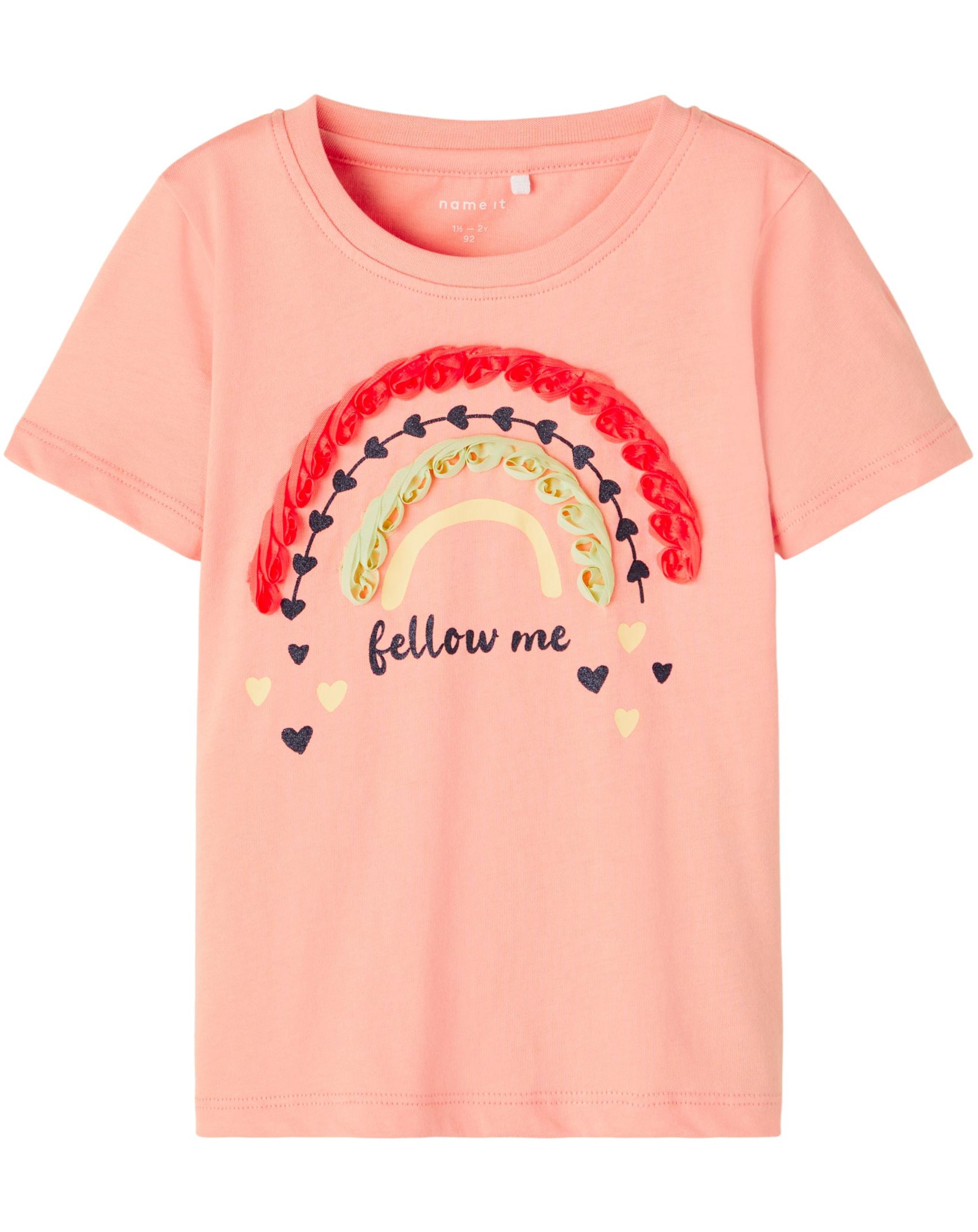 T-Shirt NMFFLORENCE RAINBOW in apricot blush