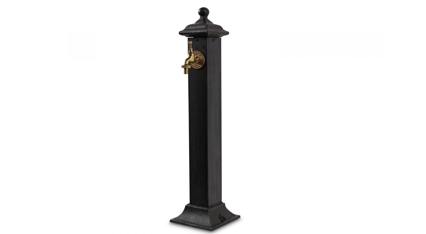 Fontaine de jardin métal gris 17.5x17.5x71cm