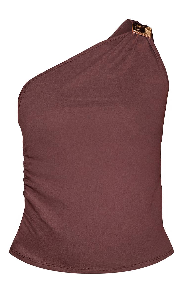 Chocolat Haut En Coton À Détail De Finition Asymétrique