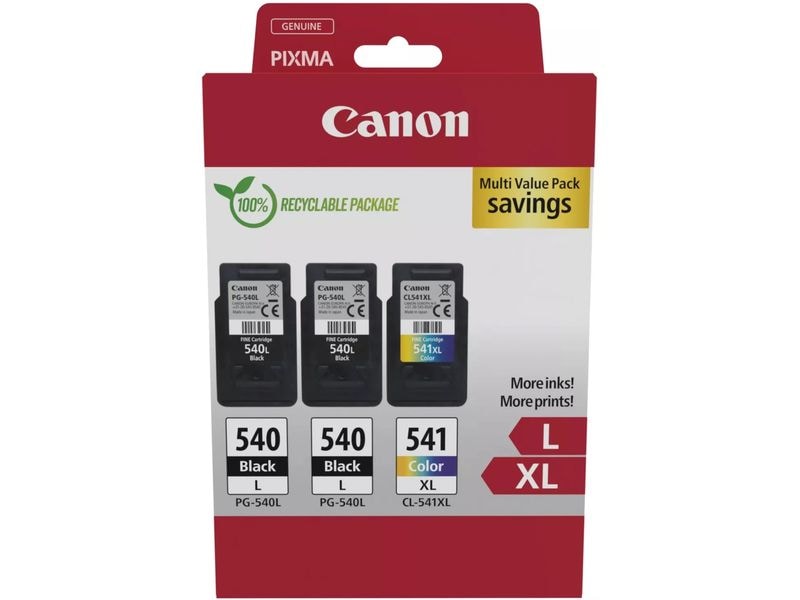 Canon 2xPG-540L/1xCL-541XL 3er Pack Black/Cyan/Magenta/Yell Druckerpatrone: BK/C/M/Y