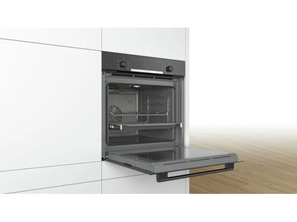 Bosch Serie | 4 HBA534EB0 - Ovn - til indbygning - niche - bredde: 56 cm - dybde: 55 cm - højde: 58.5 cm - med selv-rengøring - Klasse A - sort