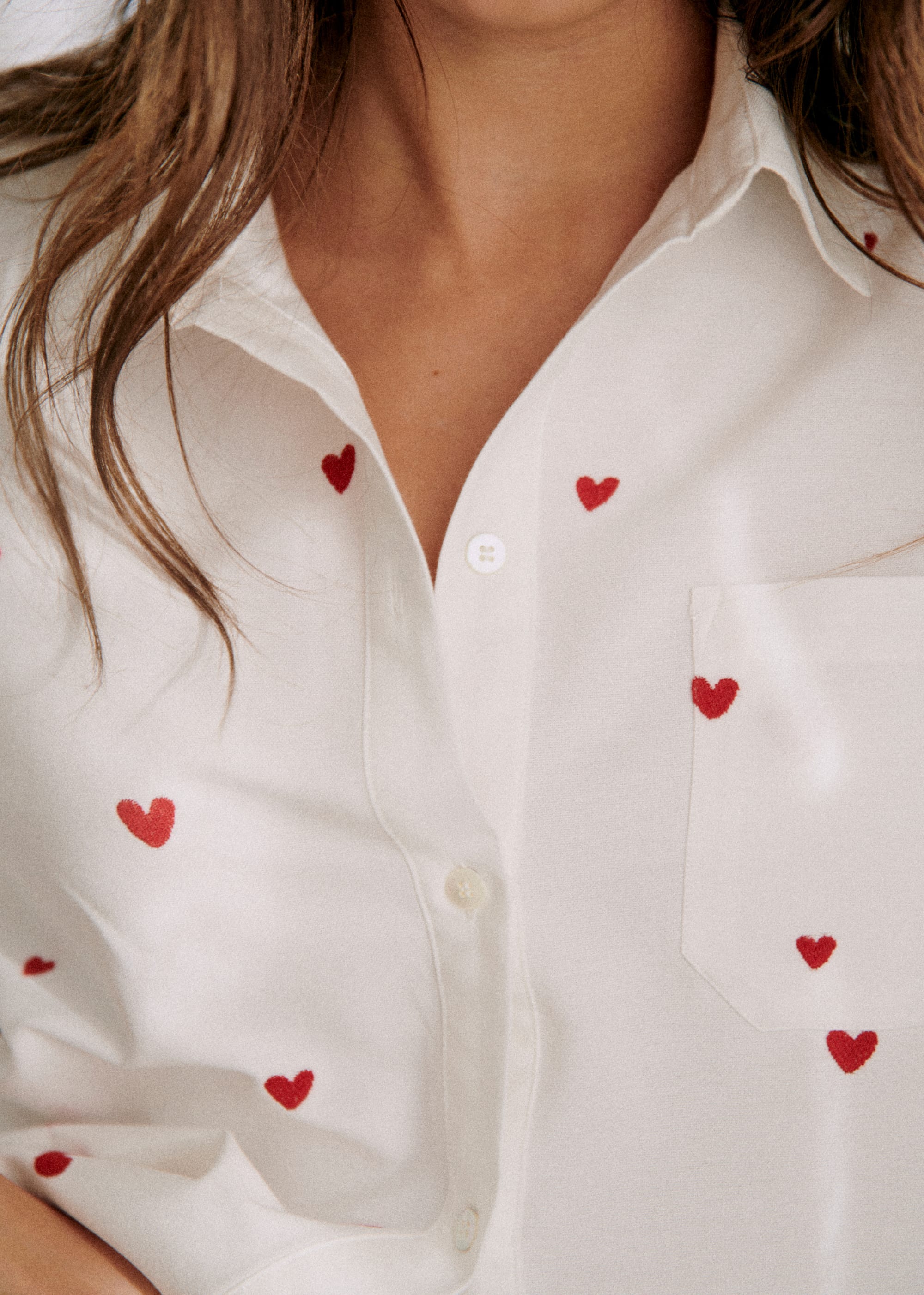 Chemise Tomboy - Broderie Coeurs Rouges - E-SHOP/CHEMISES & BLOUSES 5905262