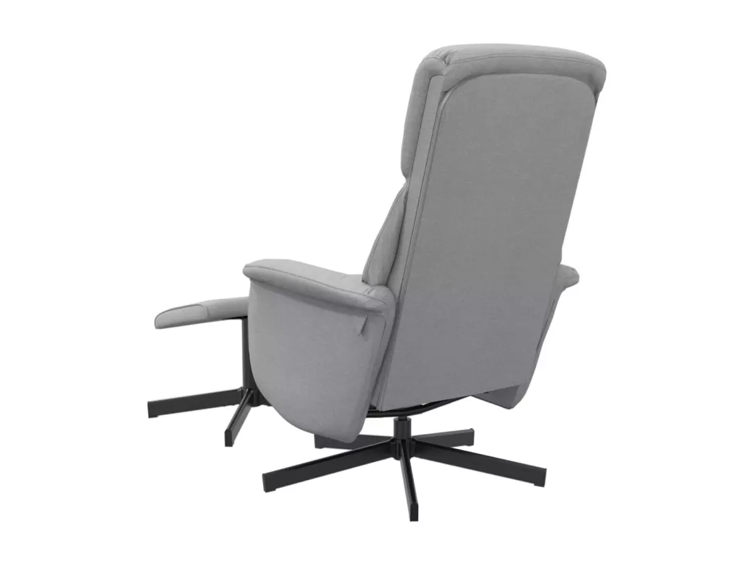 Fauteuil inclinable avec repose-pied gris clair tissu