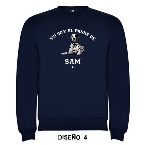 Moletom universitário clássico, personalizável em azul marinho.
