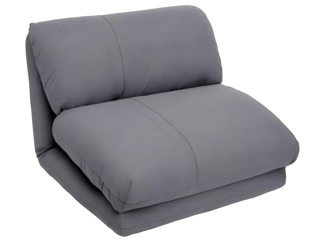 Chauffeuse fauteuil coloris gris foncé en mousse PU - Longueur 82 x Profondeur 79 x Hauteur 60 cm
