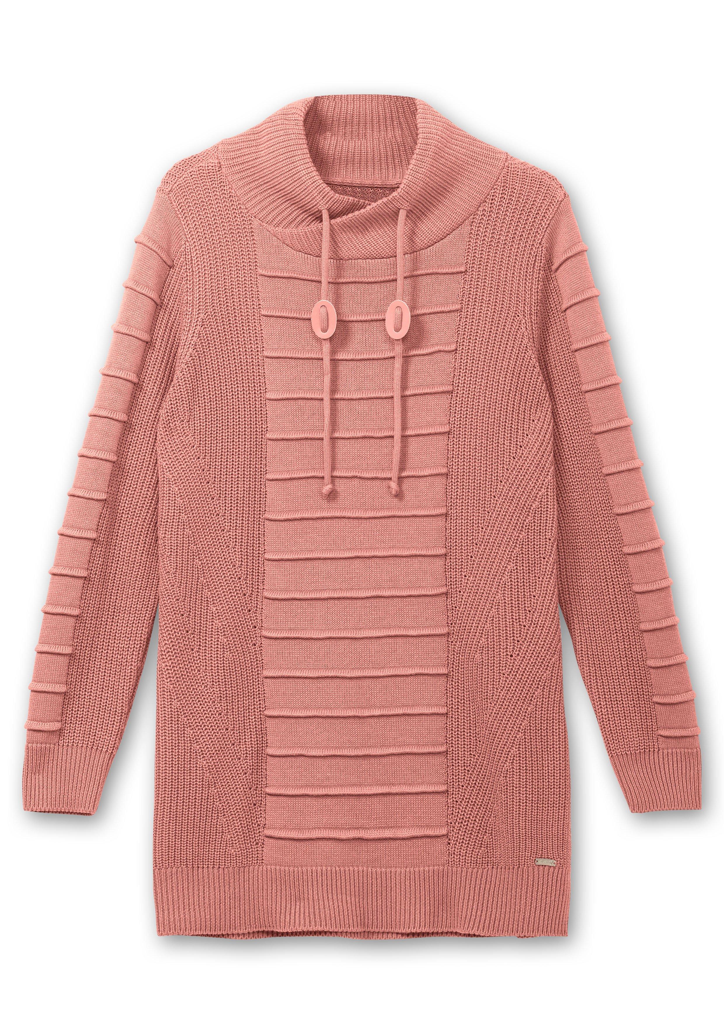 Longpullover mit Strukturmuster in Biesen-Optik