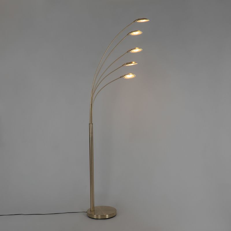 Design vloerlamp messing incl. LED 5-lichts - Sixties Trento