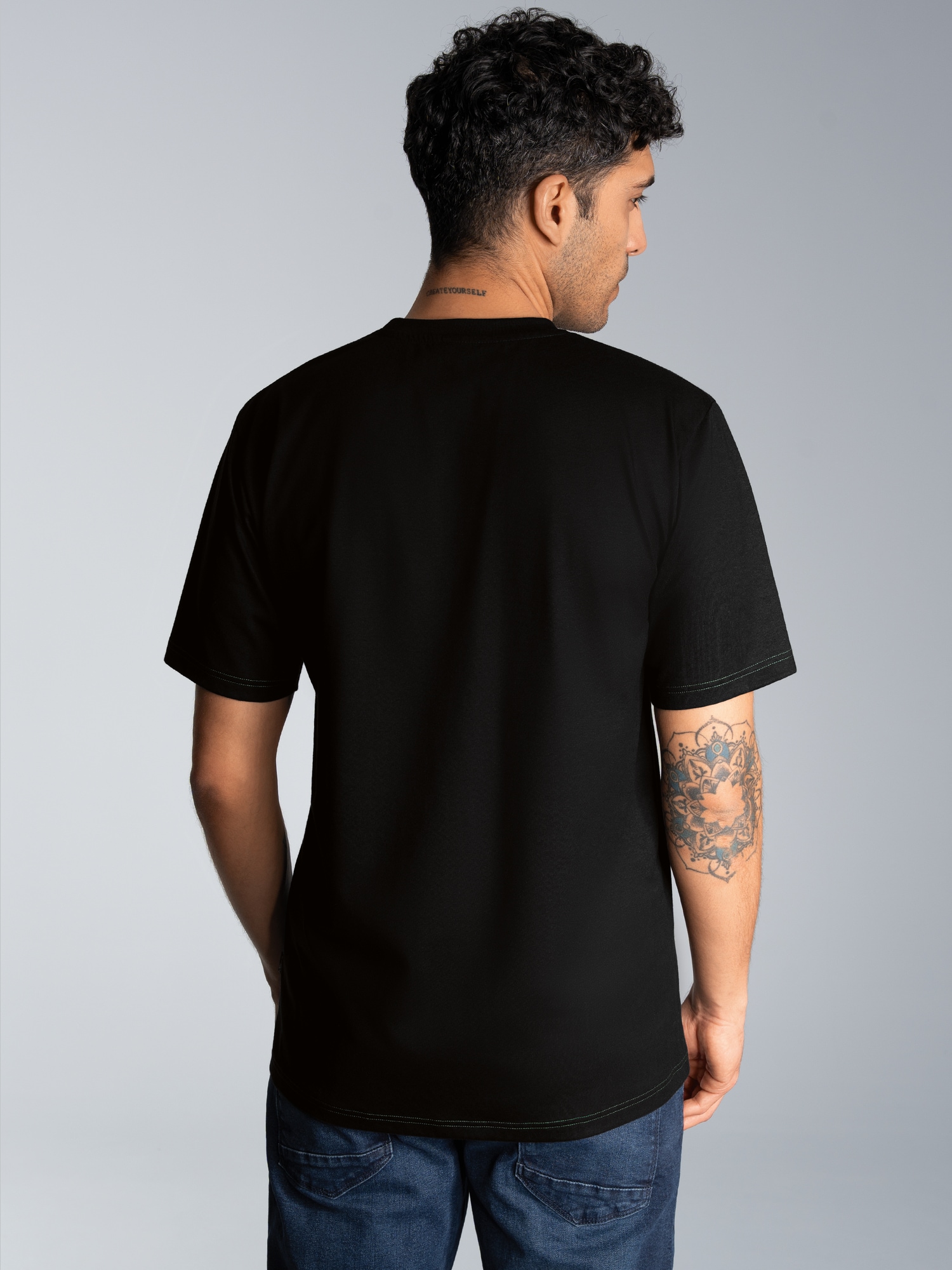 T-Shirt mit großem Adler-Printmotiv Schwarz