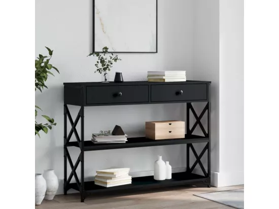 Table console noir 100x28x75 cm bois d'ingénierie