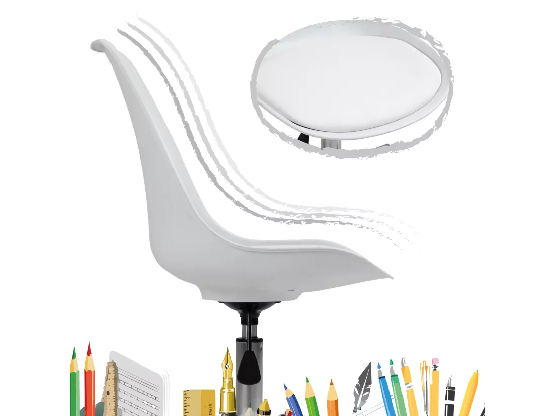 SVITA EDDY chaise de bureau pour enfants chaise pivotante chaise de bureau pour enfants blanc