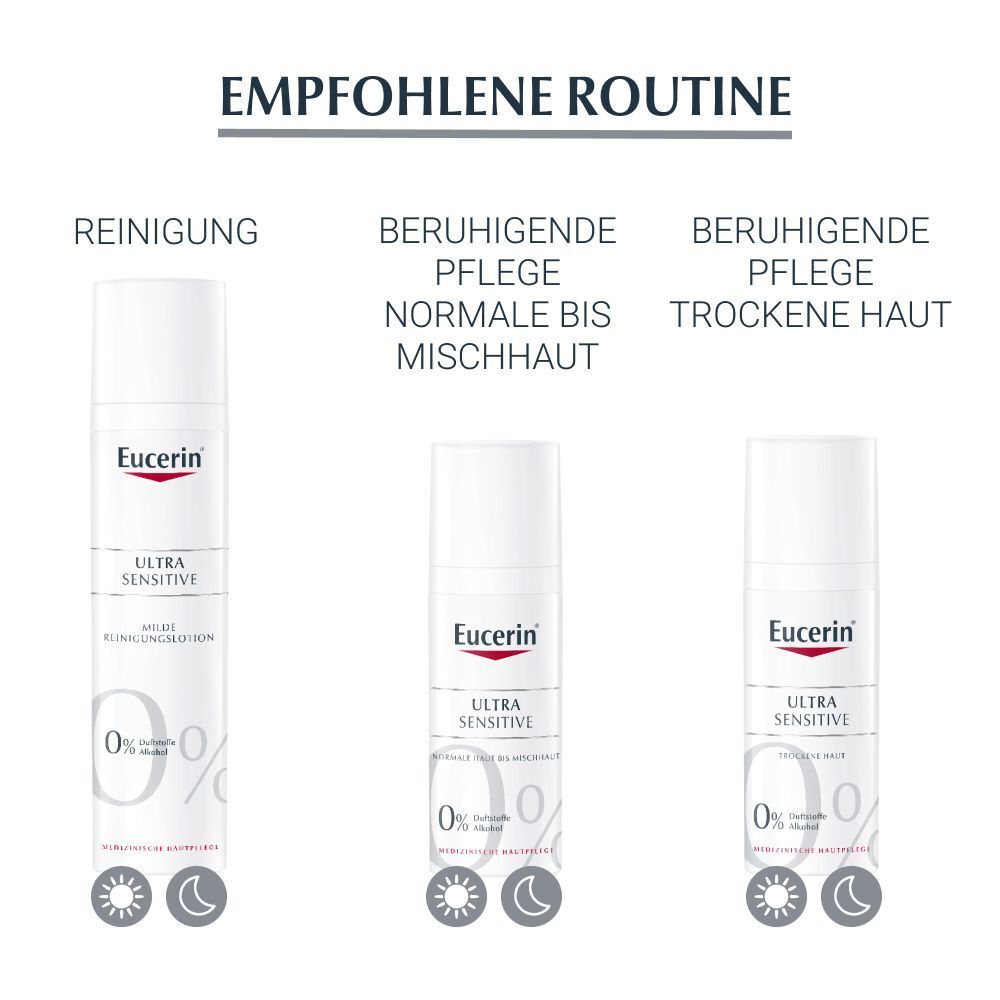 Eucerin® UltraSensitive Beruhigende Pflege für Normale Haut bis Mischhaut – mindert die Überempfindlichkeit der Haut
