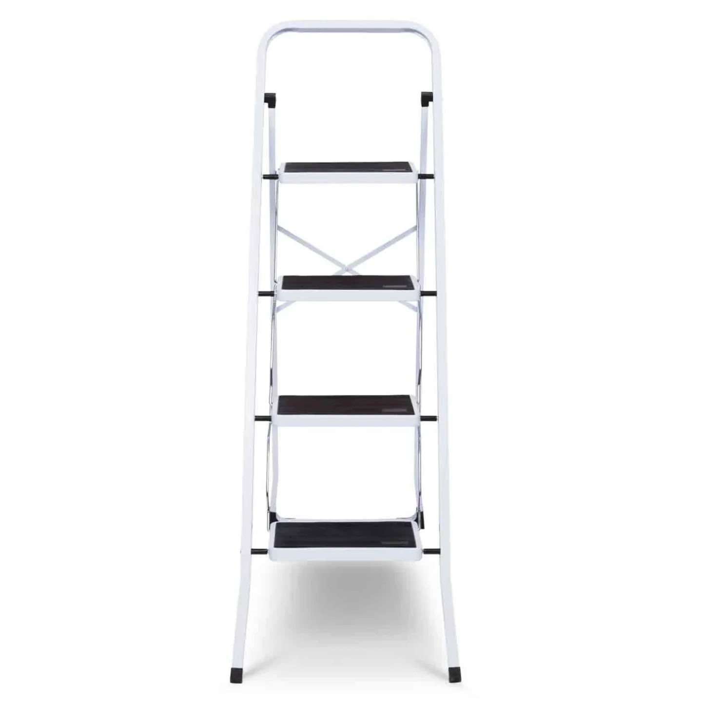 Escabeau marchepied pliable 4 marches antidérapantes avec garde corps