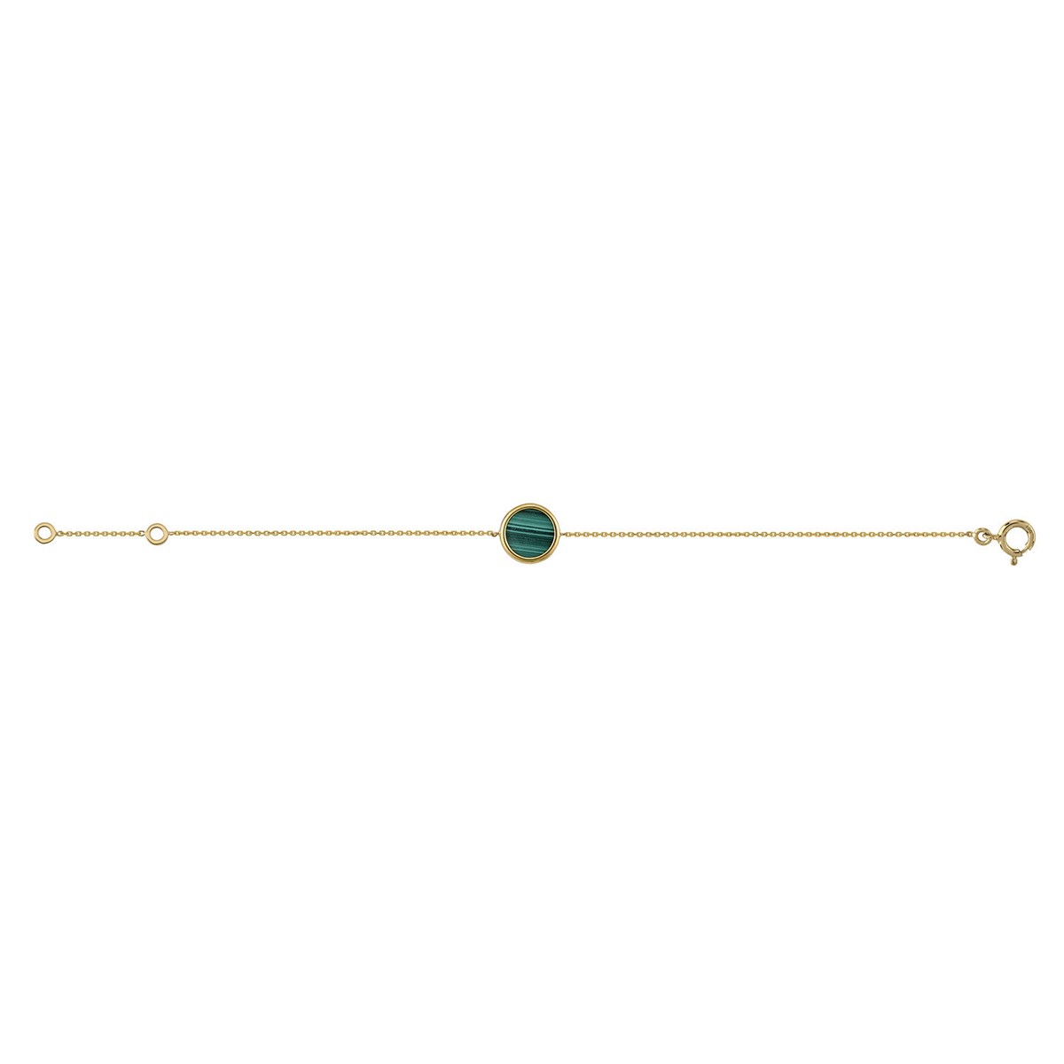 Bracelet Brillaxis or jaune 18 carats malachite
