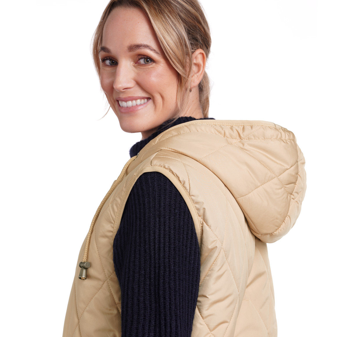 Gina Benotti Damen Steppweste mit Kapuze beige