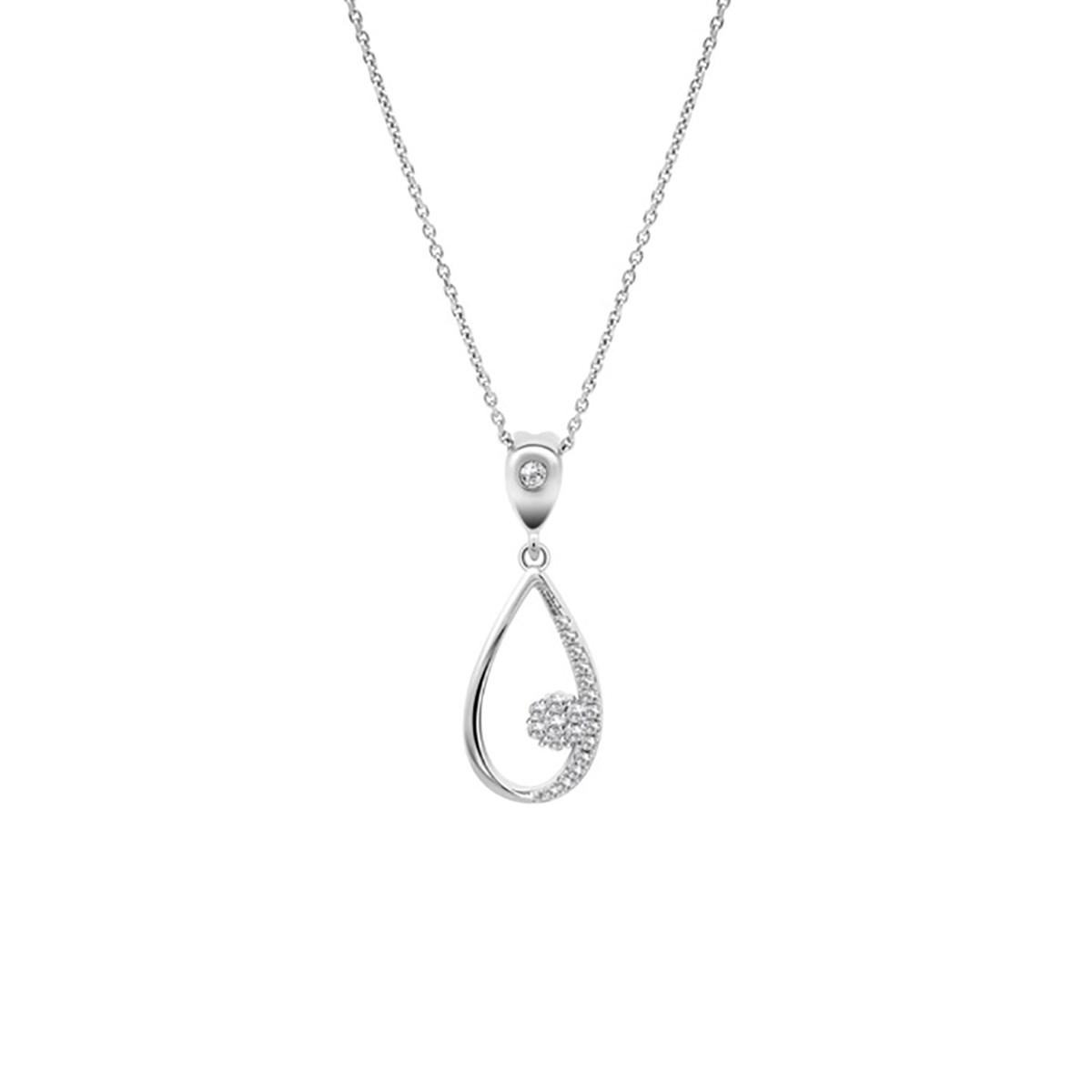 Collier Lotus Silver goutte argent et oxyde