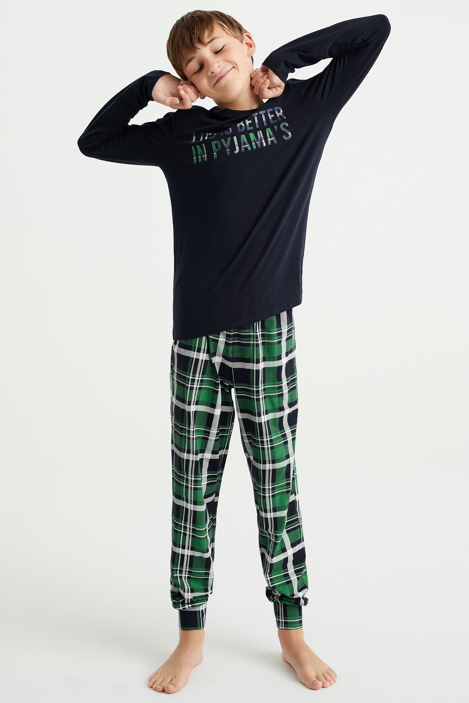 Jongens pyjamaset met dessin WE Fashion Donkerblauw