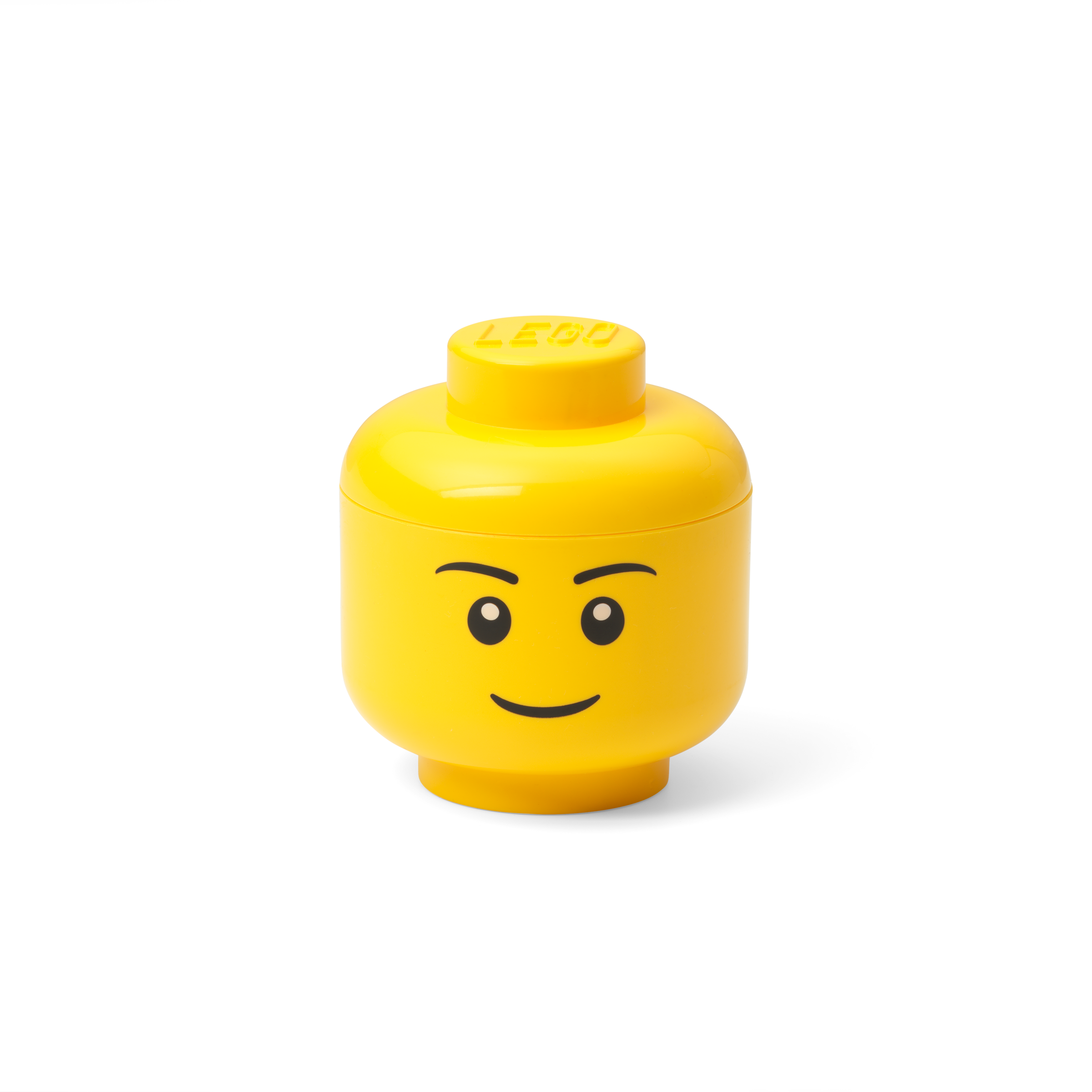 Mini caixa de armazenamento em formato de cabeça de menino – Amarelo brilhante 5006258
