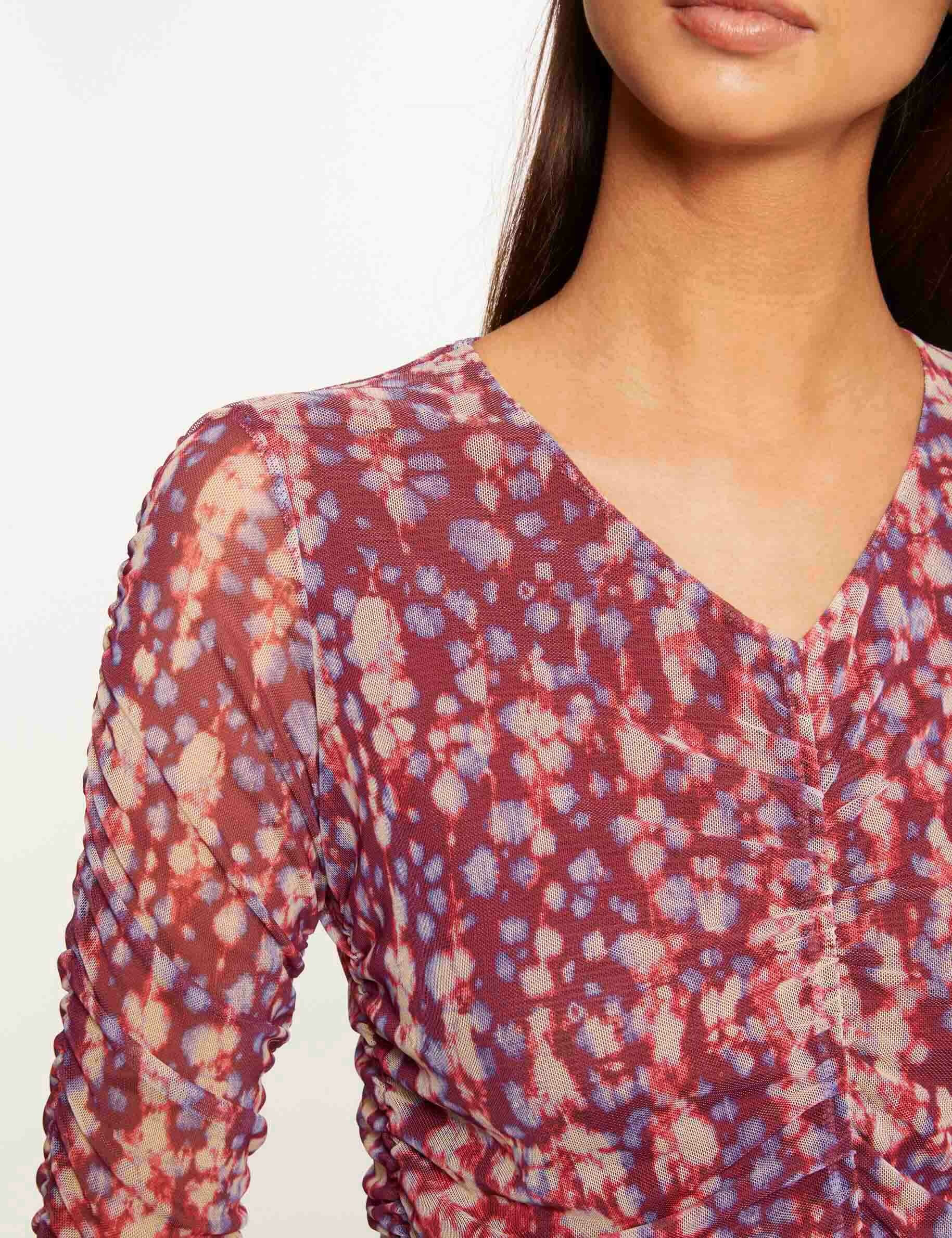 T-shirt manches longues imprimé abstrait multico femme - multico
