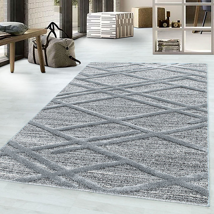 Scandinavisch vloerkleed - Pitea Double Grijs | Comfortabel