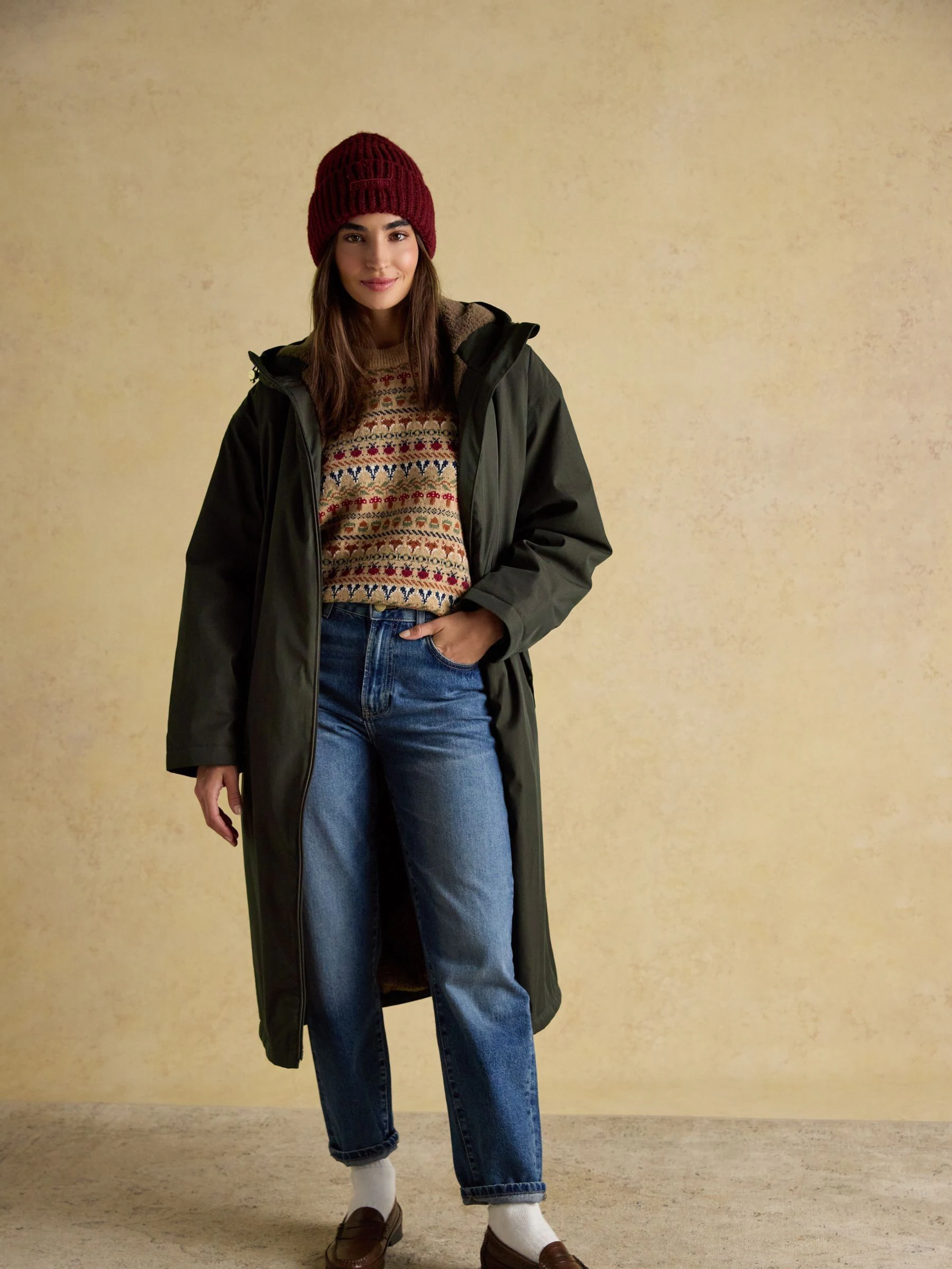 Groen - Joules - Oversized waterdichte overall met fleece voering