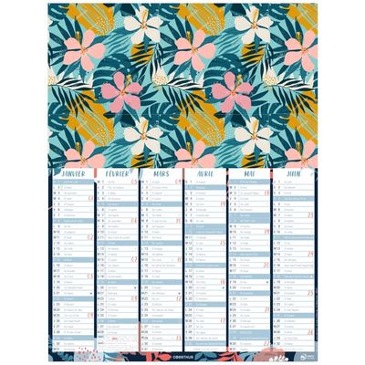Calendrier Poster or - 6 mois par face - 32 x 42 cm - Oberthur