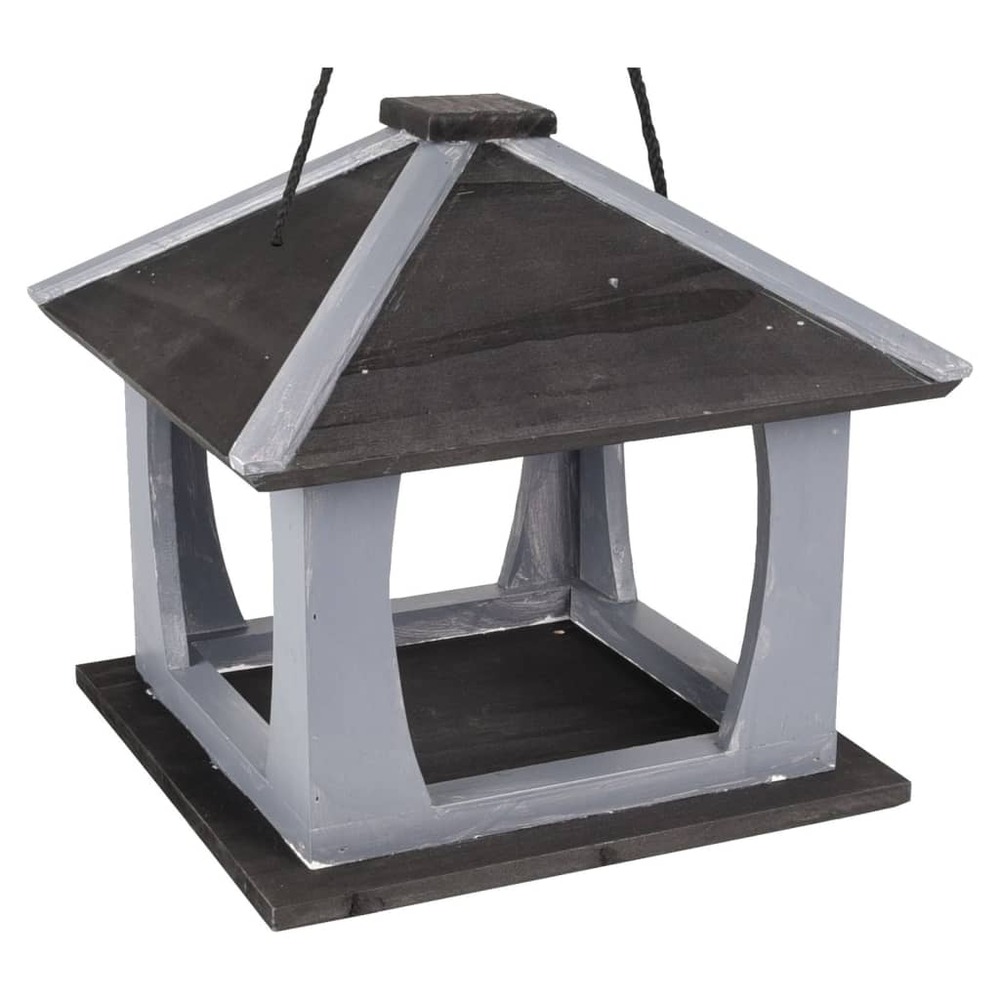 Mangeoire à oiseaux kory bois gris et noir